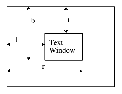 the text window coordinates