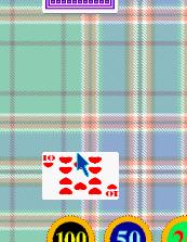 Screenshot showing the
pointer and the card's value side being raised